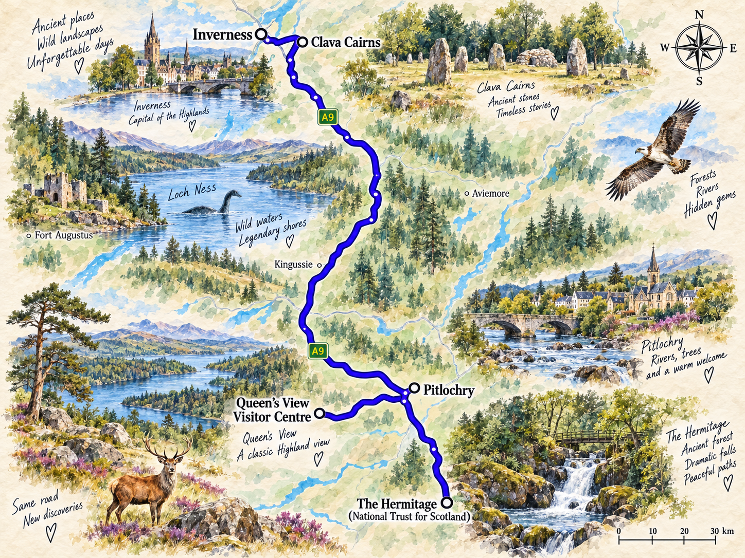 Today’s itinerary 8 entre Inverness et Pitlochry
